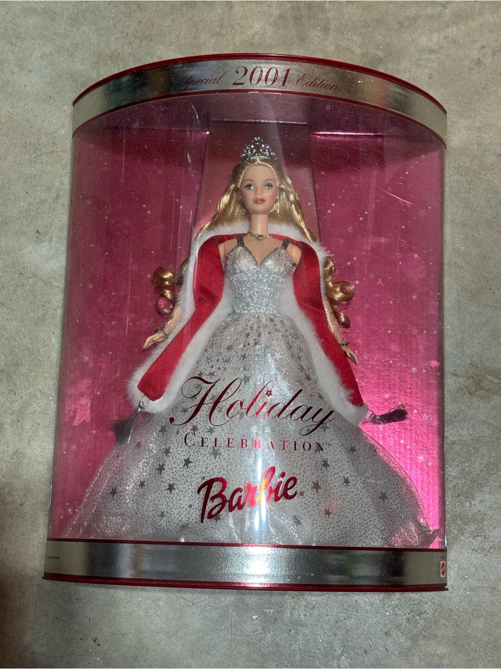 Barbie Holiday Celebration Doll in Silver Gown with Red Trim